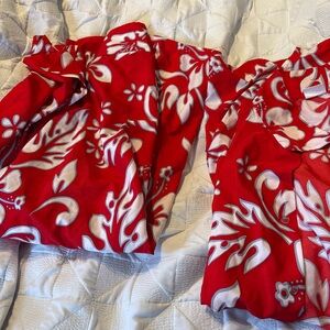 Set of TWO Red Floral button down 3x and 4x Amazon sizes